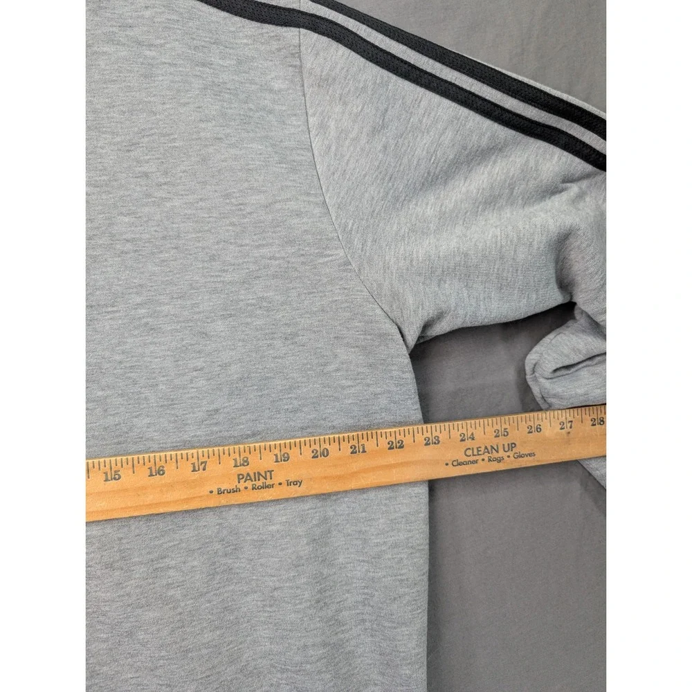 Adidas Mens 3-Stripe Crewneck Sweatshirt Gray Black Large 7545